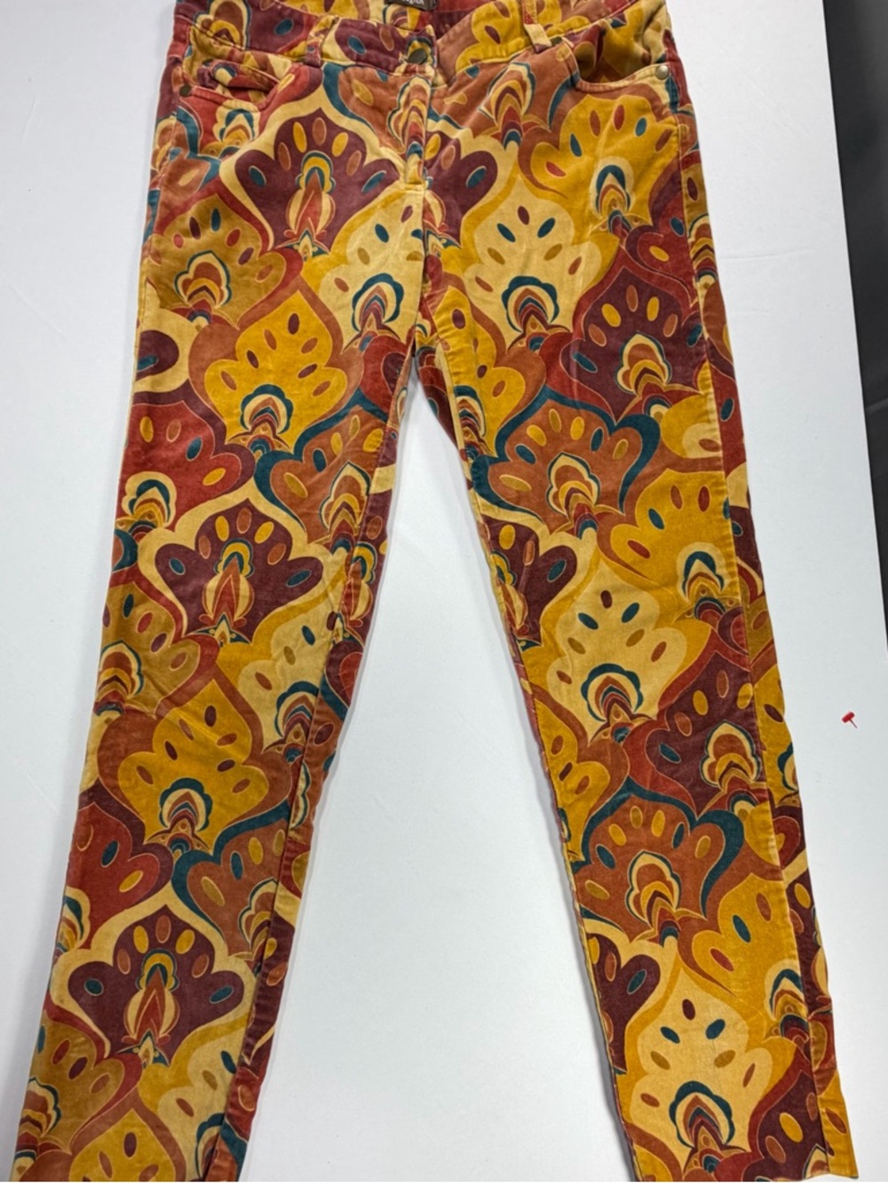 J McLaughlin Retro Print Pants Multicolor Boho Festival Statement
